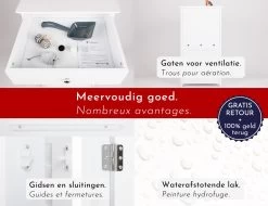 WONDERMAKE® Grote Kattenkast Houten Voor Kattenbak Kattentoilet, XL-kattenbak Dressoir Kastje Met Schuiflade, Designer Kattenhuis Met Kattenhol Kattenbakkast, Kasten Kast Voor Katten Binnen Hoog, 51 X 46 X 96 Cm, Wit -Katten Hondenbenodigdheden Winkel 1200x922 11