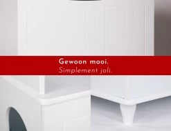 WONDERMAKE® Grote Kattenkast Houten Voor Kattenbak-box Kattentoilet, XL-kattenbak Dressoir Kastje, Designer Kattenhuis Met Kattenhol Kattenmand, Kasten Kast Voor Badkamer, 73,5 X 51,5 X 57 Cm, Wit -Katten Hondenbenodigdheden Winkel 1200x922 9