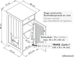 WONDERMAKE® Grote Kattenkast Houten Voor Kattenbak Kattentoilet, XL-kattenbak Dressoir Kastje Met Schuiflade, Designer Kattenhuis Met Kattenhol Kattenbakkast, Kasten Kast Voor Katten Binnen Hoog, 51 X 46 X 96 Cm, Wit -Katten Hondenbenodigdheden Winkel 1200x923 1