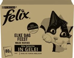Felix Elke Dag Feest Mix Selectie In Gelei - Katten Natvoer - 80 X 85g -Katten Hondenbenodigdheden Winkel 1200x946 1