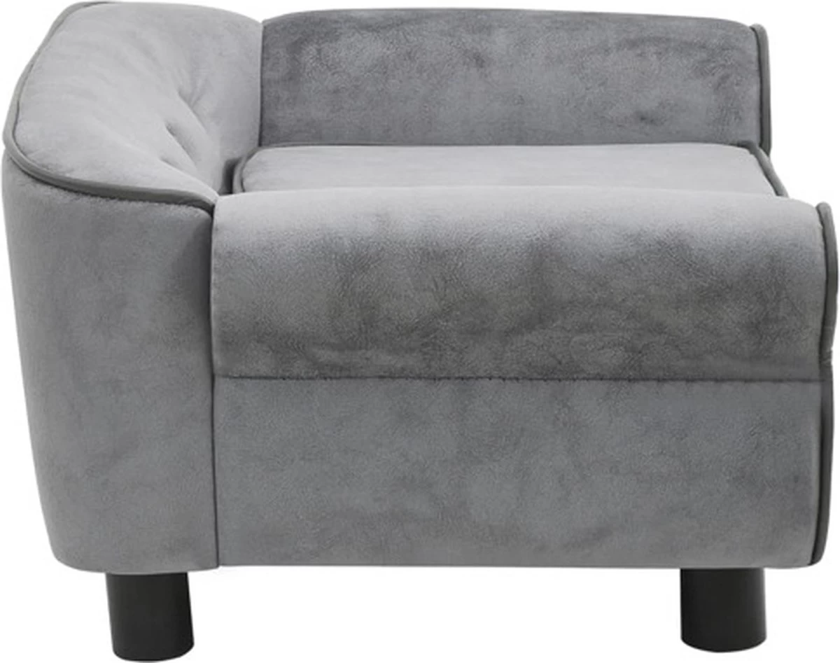 VidaXL Hondenbank 72x45x30 Cm Pluche Grijs 9 VidaXL Hondenbank 72x45x30 Cm Pluche Grijs - Afbeelding 7