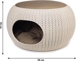 Curver Cozy Pet Home - Kattenmand - Crème - Ø 55 Cm -Katten Hondenbenodigdheden Winkel 1200x958 1