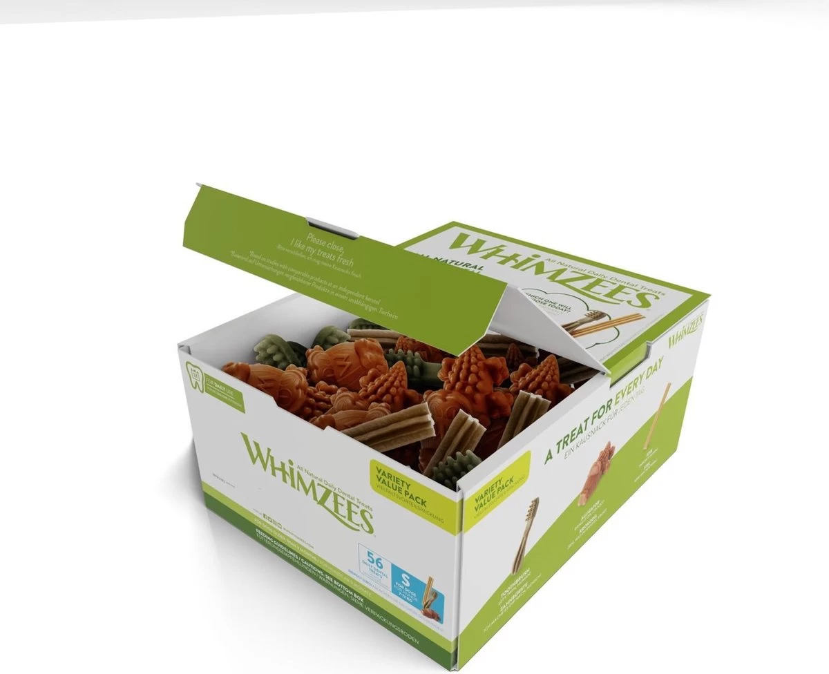 Whimzees Variety Box 840 Gram - 56 Stuks 5 Whimzees Variety Box 840 Gram - 56 Stuks - Afbeelding 3