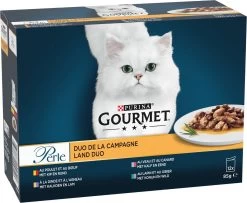 Gourmet Perle Duo – Kattenvoer Natvoer – Met Kip En Rund, Kalkoen En Lam, Kalf En Eend, Konijn En Wild – 48 X 85 Gr -Katten Hondenbenodigdheden Winkel 1200x984 3