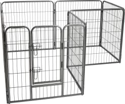 Merkloos Premium Puppyren - 80 Cm Hoog - 640 Cm Omtrek - Hondenren - Hondenhok - Grijs Hamerslag -Katten Hondenbenodigdheden Winkel 1200x994 3