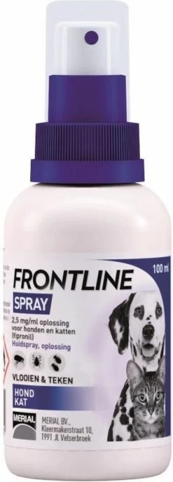 Frontline Spray Anti Vlooienmiddel En Tekenmiddel - Hond En Kat - 100 Ml