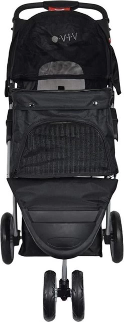 Hondenbuggy Zwart 3-wieler - Huisdieren Wandelwagen Inklapbaar - Dogs&Co -Katten Hondenbenodigdheden Winkel 464x1200