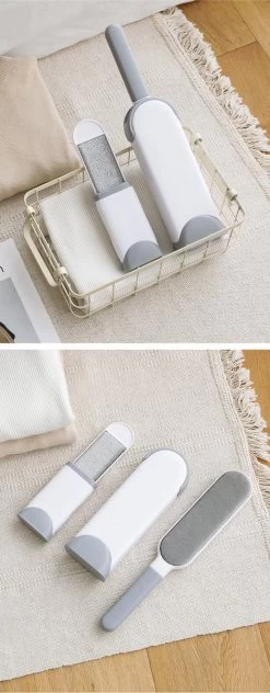 IGOODS - Pet Hair Remover - Hond & Kat Roller Brush - Dubbelzijdig Bont Ontharingsgereedschap Met Zelfreinigende Basis - Reismaatborstel - Voor Kleding - Bank - Tapijt - Autostoel GRIJS -Katten Hondenbenodigdheden Winkel 469x1200 1