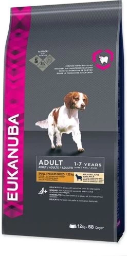 Eukanuba Dog Adult Small/Medium Breed Lamb / Rice - 12 KG -Katten Hondenbenodigdheden Winkel 595x1200 2