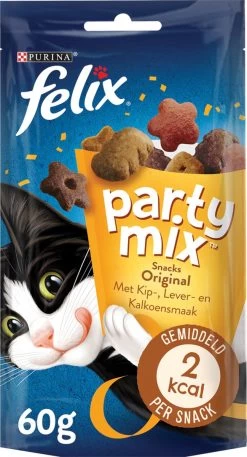 Felix Cat Snacks Party Mix - Kattensnacks Original En Seaside - 16 X 60g -Katten Hondenbenodigdheden Winkel 649x1200 4