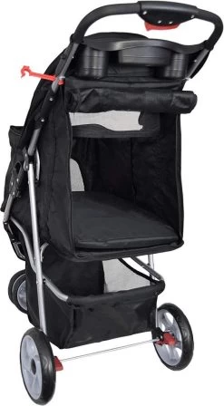 Hondenbuggy Zwart 3-wieler - Huisdieren Wandelwagen Inklapbaar - Dogs&Co -Katten Hondenbenodigdheden Winkel 661x1200 2
