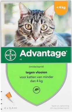 Bayer Advantage 40 Kat 4 Pip - Anti Vlooienmiddel - 2 X 0.4 Ml - 0 - 4 Kg -Katten Hondenbenodigdheden Winkel 771x1200 4