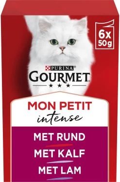 Gourmet Mon Petit Intense - Kattenvoer Natvoer - Vlees - 24 X 50 Gr
