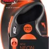 Flexi New Neon Tape - Hondenriem - Zwart/Oranje - M - 5 M - (<25 Kg) -Katten Hondenbenodigdheden Winkel 807x1200