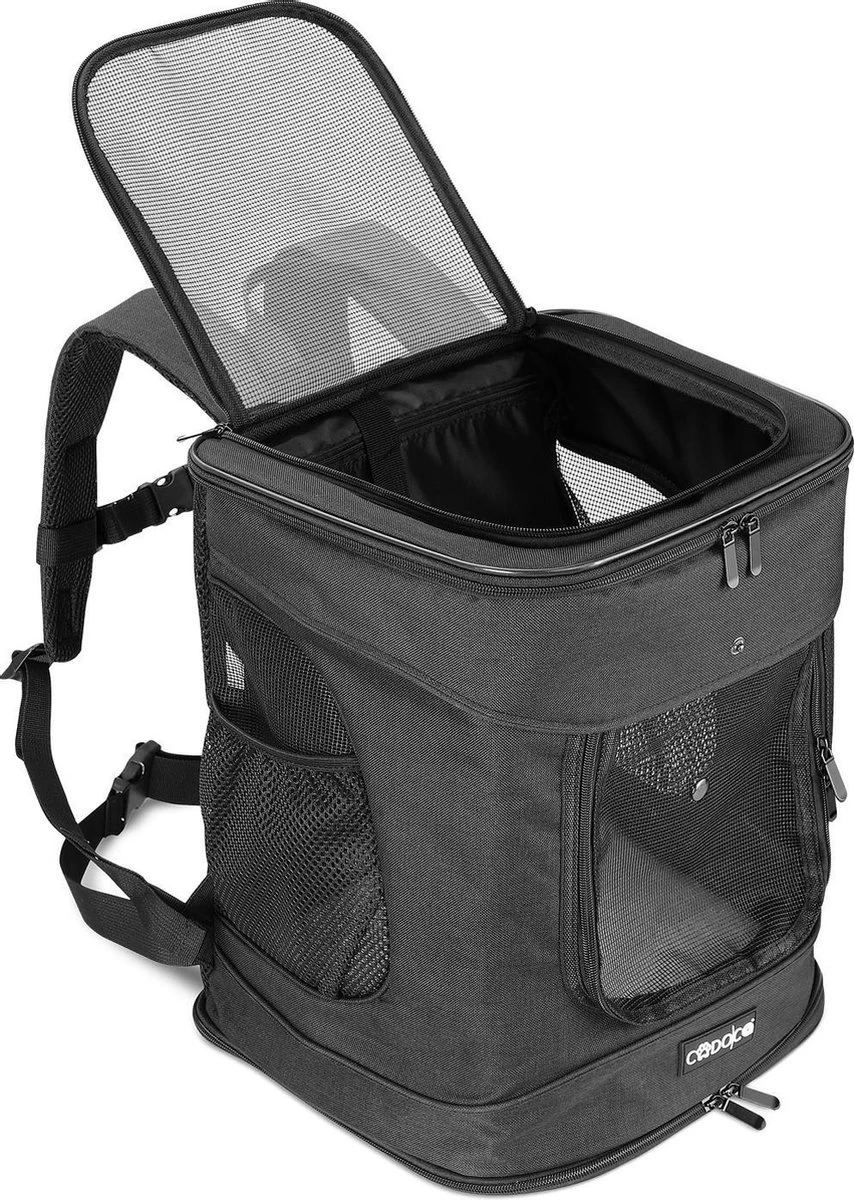Cadoca Hondenrugzak - Tot 12kg Draagcomfort Verstelbaar - Zwart 17 Cadoca Hondenrugzak - Tot 12kg Draagcomfort Verstelbaar - Zwart - Afbeelding 15