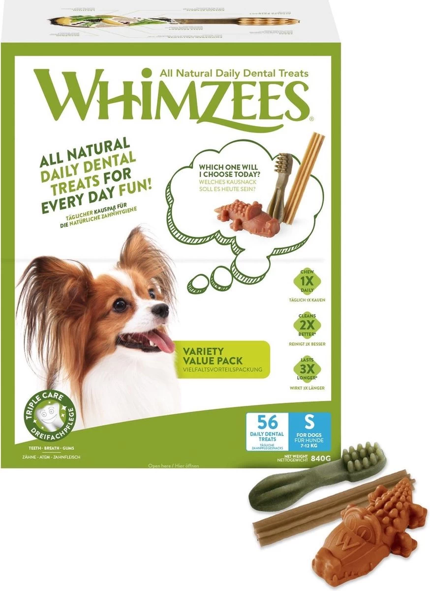 Whimzees Variety Box 840 Gram - 56 Stuks 4 Whimzees Variety Box 840 Gram - 56 Stuks - Afbeelding 2