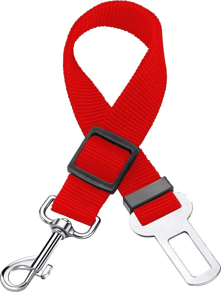 Hondenriem Autogordel Hondentuig Hondengordel Verstelbaar - Rood 3 Hondenriem Autogordel Hondentuig Hondengordel Verstelbaar - Rood