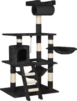 TecTake Stokely - Zwart - Krabpaal - 141 Cm -Katten Hondenbenodigdheden Winkel 918x1200 4