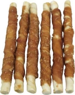 Kauwstaaf Kip 25cm 6 Stuks - Hondensnacks - Hondenbot - Kauwbot - Kauwsnacks - Gedroogd - Hondensnoepjes