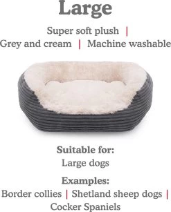 Rosewood Hondenmand Ovaal Jumbo Cord Pluche Grijs / Creme 81.5 CM -Katten Hondenbenodigdheden Winkel 964x1200 3