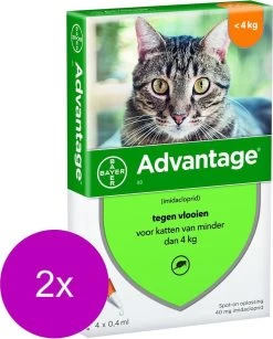 Bayer Advantage 40 Kat 4 Pip - Anti Vlooienmiddel - 2 X 0.4 Ml - 0 - 4 Kg -Katten Hondenbenodigdheden Winkel 966x1200 2