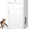 WONDERMAKE® Grote Kattenkast Houten Voor Kattenbak Kattentoilet, XL-kattenbak Dressoir Kastje Met Schuiflade, Designer Kattenhuis Met Kattenhol Kattenbakkast, Kasten Kast Voor Katten Binnen Hoog, 51 X 46 X 96 Cm, Wit -Katten Hondenbenodigdheden Winkel 972x1200 4