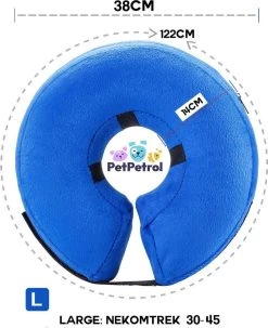 PetPetrol Opblaasbare Hondenkraag - Opblaasbare Kraag Hond - Beschermkraag Opblaasbaar Voor Honden/katten - Blauw - Large -Katten Hondenbenodigdheden Winkel 979x1200