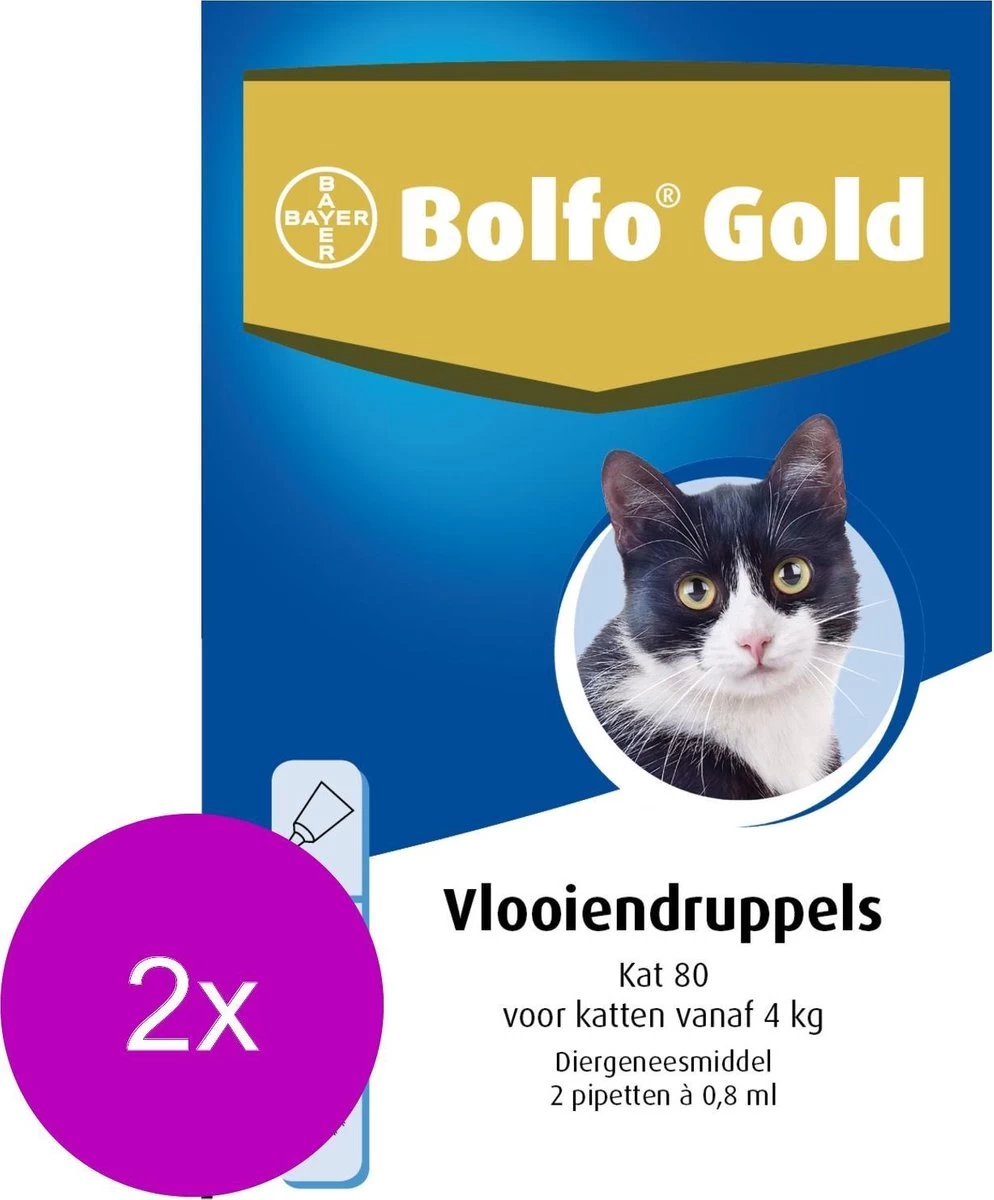 Bolfo Gold Kat 80 - Anti Vlooienmiddel - 2 X 2 Stuks Van 4 Kg 4 Bolfo Gold Kat 80 - Anti Vlooienmiddel - 2 X 2 Stuks Van 4 Kg - Afbeelding 2